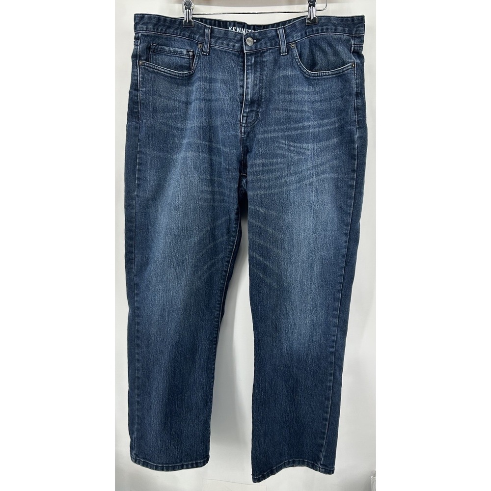 Kenneth Cole Straight Front Dark Wash Blue Denim Jeans Men's Size 40x30